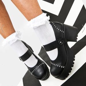 stitched up lolita doll black maryjane platforms